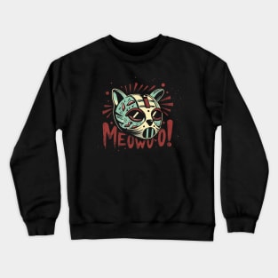 Cat Wearing Jason Facemask In 13th Friday Vintage Style Crewneck Sweatshirt